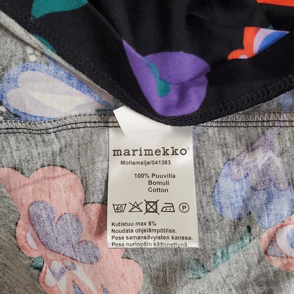 Marimekko Mollamaija Floral Dress XS Long Sleeve Pockets Cotton Gatherin… - Picture 11 of 12